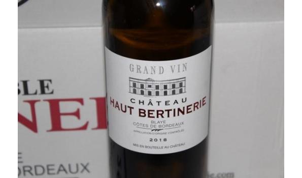 12 flessen à 75cl witte wijn Chateau Haut Bertimerie, Blaye, 2018